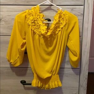 Yellow off shoulder top